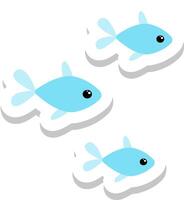 schattig tekenfilm groep van vissen sticker ontwerp vector