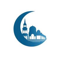 moskee logo ontwerp met Islamitisch creatief concept premie vector