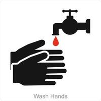 wassen handen en schoonmaak icoon concept vector