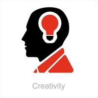 creativiteit en creatief idee icoon concept vector