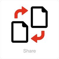 delen en het dossier icoon concept vector