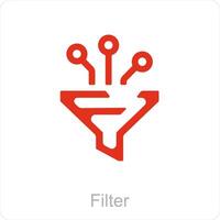 filter en trechter icoon concept vector