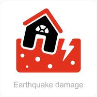 aardbeving schade en schade icoon concept vector