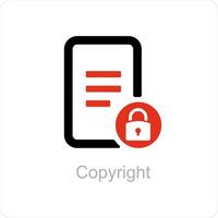auteursrechten en gegevens op slot icoon concept vector