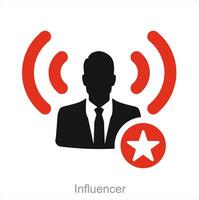 influencer en advertentie icoon concept vector