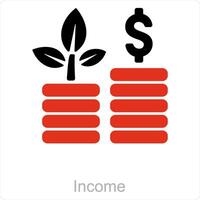 inkomen uitgaven en economie icoon concept vector