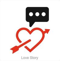 liefde verhaal en hart icoon concept vector