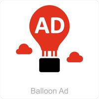 ballon advertentie en lucht icoon concept vector