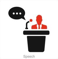toespraak en Mens icoon concept vector