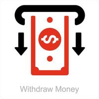 terugtrekken geld en Geldautomaat kaart icoon concept vector