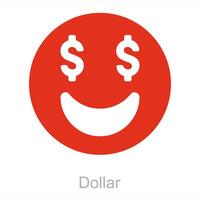 dollar en geld icoon concept vector