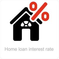 huis lening interesseren tarief en lening icoon concept vector