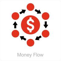 geld stromen en contant geld stromen icoon concept vector