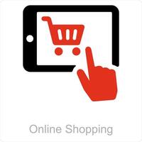 online boodschappen doen en online icoon concept vector