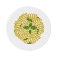 top visie gnocchi pesto vector illustratie logo