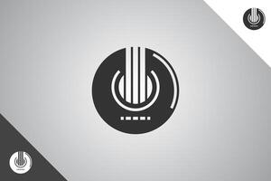 gitaar logo. minimaal en modern logo. perfect logo voor bedrijf verwant naar band, muzikanten en zangers industrie. geïsoleerd achtergrond. vector eps 10.