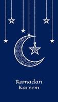 gemakkelijk donker blauw blanco verticaal vector achtergrond met Islamitisch kunst en cultuur thema decoratie