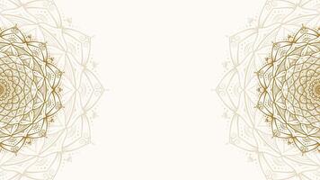 wit gouden straling horizontaal vector achtergrond versierd met gedetailleerd mandala patronen