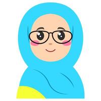 schattig sticker van vrouw in hijaab, kunst illustratie vector