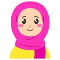 schattig sticker van vrouw in hijaab, kunst illustratie vector