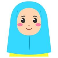 schattig sticker van vrouw in hijaab, kunst illustratie vector