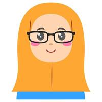 schattig sticker van vrouw in hijaab, kunst illustratie vector