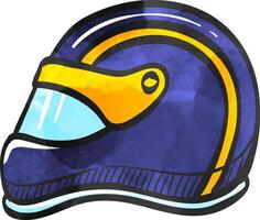 motorfiets helm icoon in waterverf stijl. vector