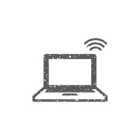 laptop icoon in grunge structuur vector illustratie