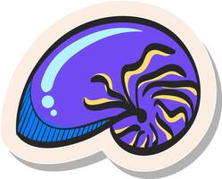 hand- getrokken nautilus icoon in sticker stijl vector illustratie