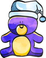 teddy beer icoon in kleur tekening. Kerstmis viering geschenk dier gelukkig vrolijk vector