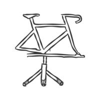 fiets staan icoon in hand- getrokken tekening vector
