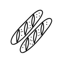 baguette brood icoon. hand- getrokken vector illustratie.