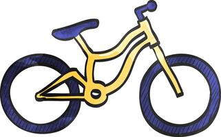 berg fiets icoon in kleur tekening. sport vervoer onderzoeken afstand uithoudingsvermogen fiets suspensie vector