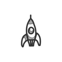 raket icoon in hand- getrokken tekening vector