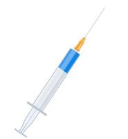 medisch injectiespuit met ampul voor injectie voorraad vector illustratie geïsoleerd Aan wit achtergrond