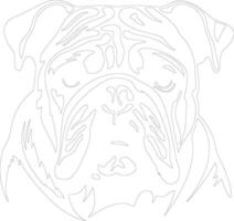 bulldog schets silhouet vector