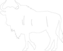 wildebeest schets silhouet vector