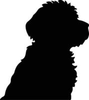 Spaans water hond zwart silhouet vector