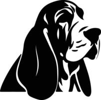 basset hond silhouet portret vector