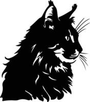 Maine wasbeer kat silhouet portret vector