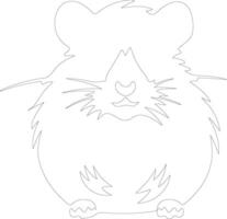 hamster schets silhouet vector