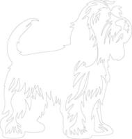 petit basset griffon venden schets silhouet vector