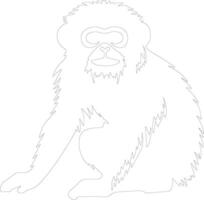 gibbon schets silhouet vector