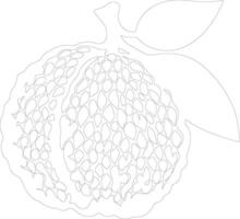 ugli fruit schets silhouet vector