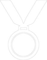 medaille icoon schets silhouet vector