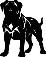 bullmastiff zwart silhouet vector