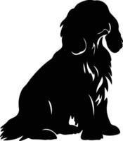 Engels speelgoed- spaniel zwart silhouet vector