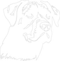 rottweiler schets silhouet vector