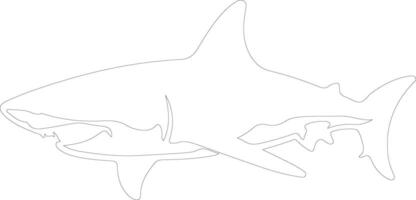 Super goed wit haai schets silhouet vector