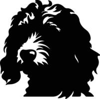 Spaans water hond silhouet portret vector